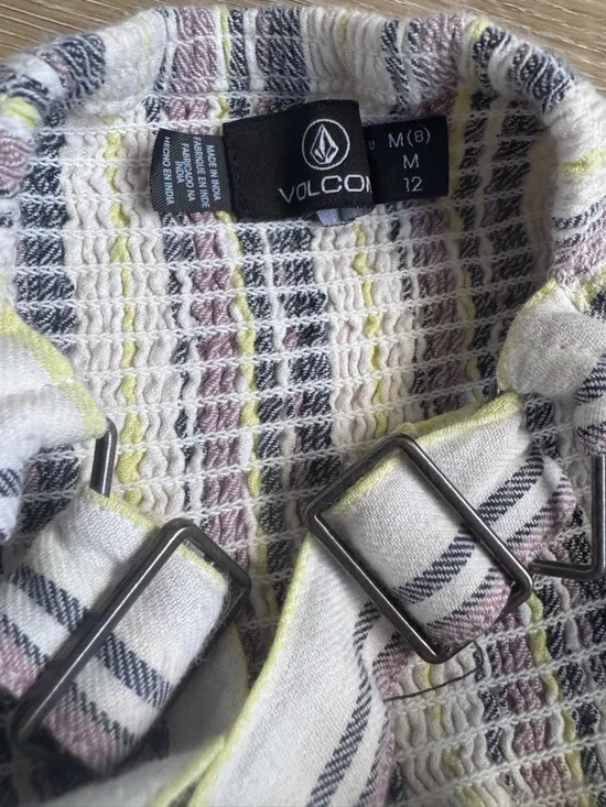 Volcom Striped Multicolor girls size 12 medium Romper Sleeveless Summer - Picture 4 of 7